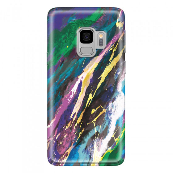 SAMSUNG - Galaxy S9 - Soft Clear Case - Marble Emerald Pearl