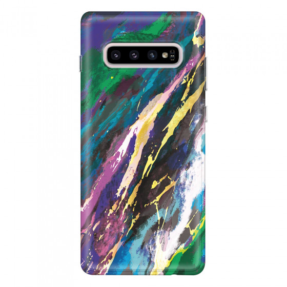 SAMSUNG - Galaxy S10 - Soft Clear Case - Marble Emerald Pearl