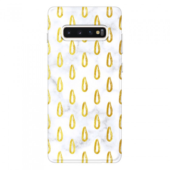 SAMSUNG - Galaxy S10 Plus - Soft Clear Case - Marble Drops