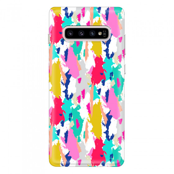SAMSUNG - Galaxy S10 - Soft Clear Case - Paint Strokes