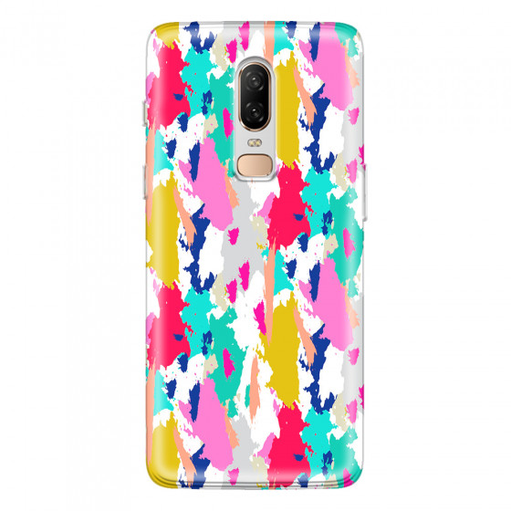 ONEPLUS - OnePlus 6 - Soft Clear Case - Paint Strokes