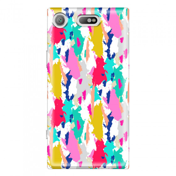 SONY - Sony XZ1 Compact - Soft Clear Case - Paint Strokes