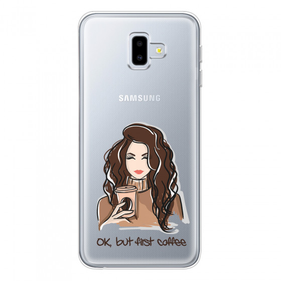SAMSUNG - Galaxy J6 Plus - Soft Clear Case - But First Coffee