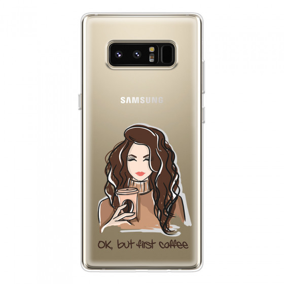 SAMSUNG - Galaxy Note 8 - Soft Clear Case - But First Coffee