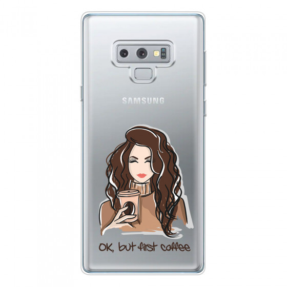 SAMSUNG - Galaxy Note 9 - Soft Clear Case - But First Coffee