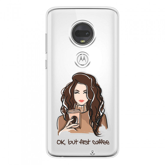 MOTOROLA by LENOVO - Moto G7 - Soft Clear Case - But First Coffee