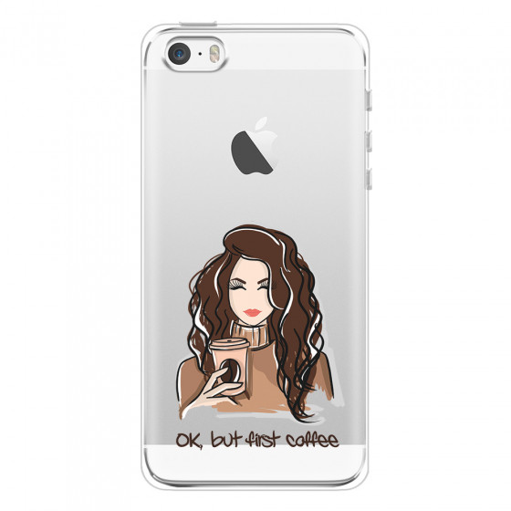 APPLE - iPhone 5S - Soft Clear Case - But First Coffee