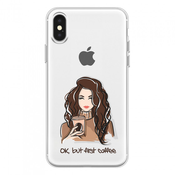 APPLE - iPhone X - Soft Clear Case - But First Coffee