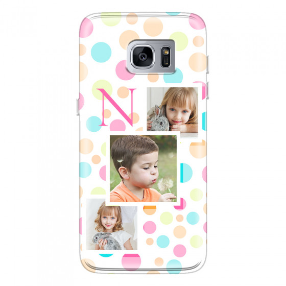 SAMSUNG - Galaxy S7 Edge - Soft Clear Case - Cute Dots Initial