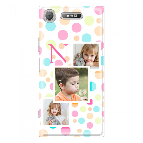 SONY - Sony XZ1 - Soft Clear Case - Cute Dots Initial