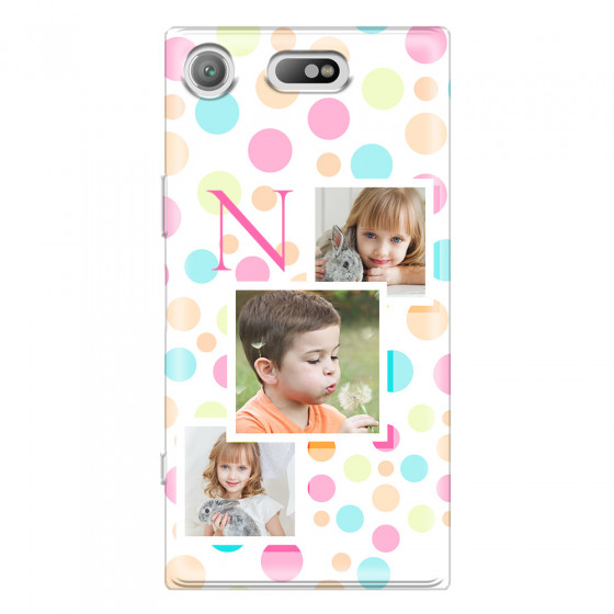SONY - Sony XZ1 Compact - Soft Clear Case - Cute Dots Initial