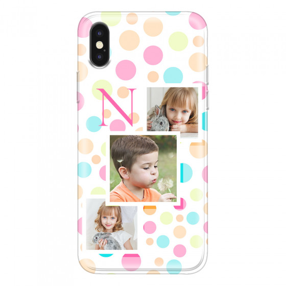 APPLE - iPhone XS Max - Soft Clear Case - Cute Dots Initial