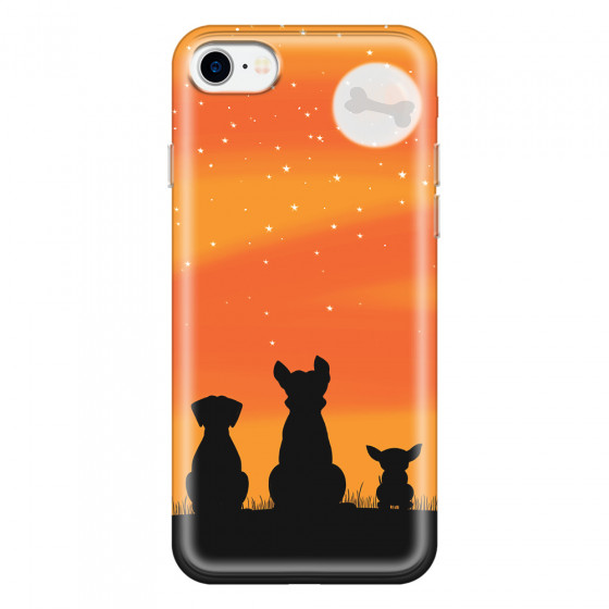 APPLE - iPhone 7 - Soft Clear Case - Dog's Desire Orange Sky