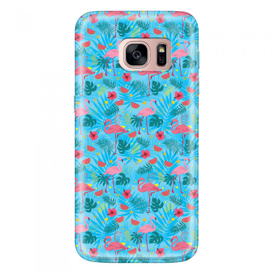 SAMSUNG - Galaxy S7 - Soft Clear Case - Tropical Flamingo IV