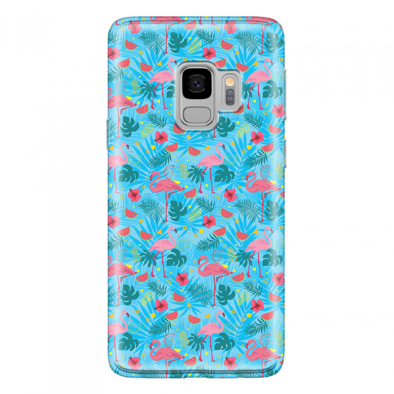 SAMSUNG - Galaxy S9 - Soft Clear Case - Tropical Flamingo IV