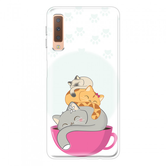 SAMSUNG - Galaxy A7 2018 - Soft Clear Case - Sleep Tight Kitty