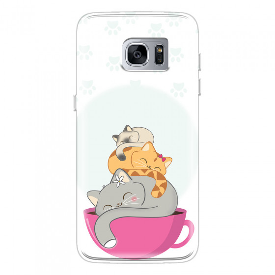 SAMSUNG - Galaxy S7 Edge - Soft Clear Case - Sleep Tight Kitty
