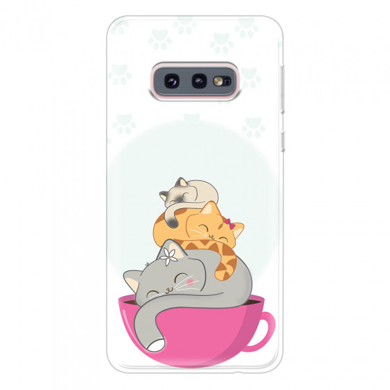 SAMSUNG - Galaxy S10e - Soft Clear Case - Sleep Tight Kitty