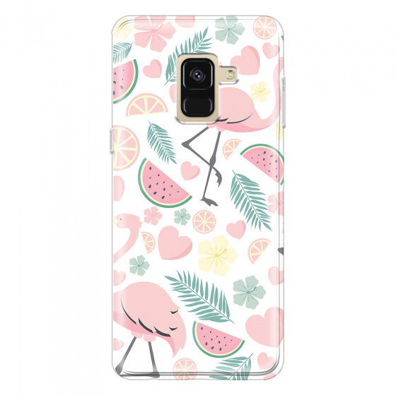 SAMSUNG - Galaxy A8 - Soft Clear Case - Tropical Flamingo III