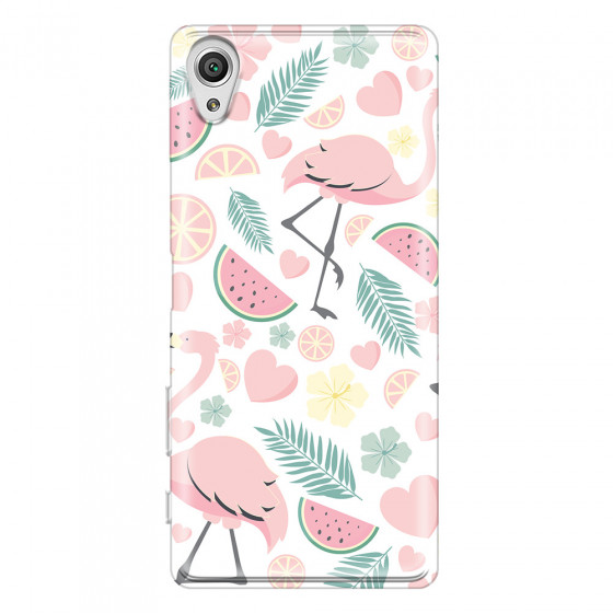 SONY - Sony XA1 - Soft Clear Case - Tropical Flamingo III