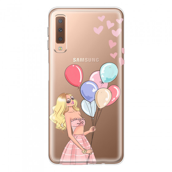 SAMSUNG - Galaxy A7 2018 - Soft Clear Case - Balloon Party