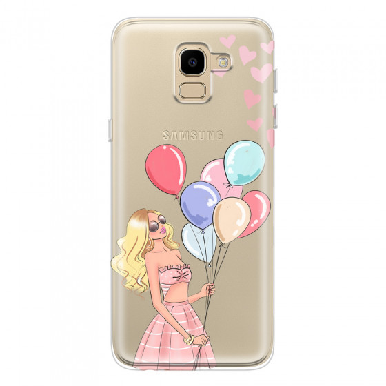 SAMSUNG - Galaxy J6 - Soft Clear Case - Balloon Party