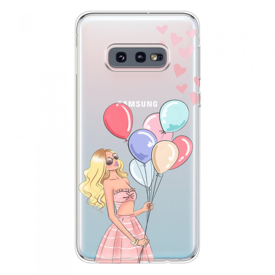 SAMSUNG - Galaxy S10e - Soft Clear Case - Balloon Party