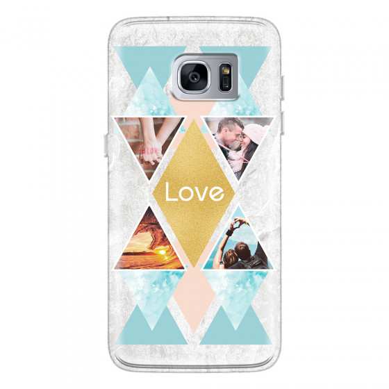 SAMSUNG - Galaxy S7 Edge - Soft Clear Case - Triangle Love Photo