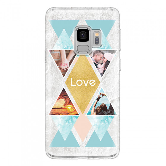 SAMSUNG - Galaxy S9 - Soft Clear Case - Triangle Love Photo