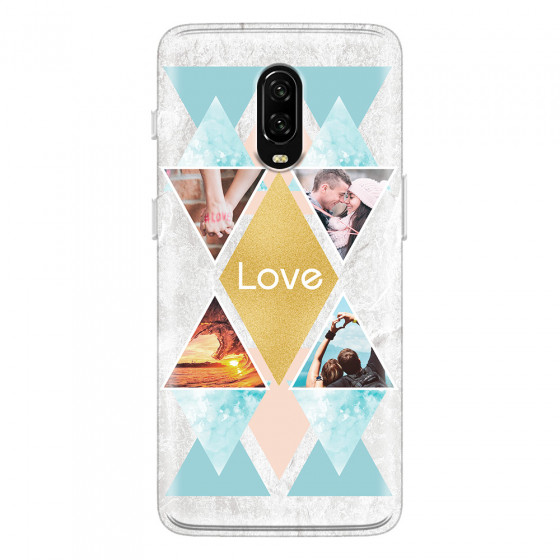 ONEPLUS - OnePlus 6T - Soft Clear Case - Triangle Love Photo