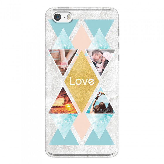 APPLE - iPhone 5S - Soft Clear Case - Triangle Love Photo