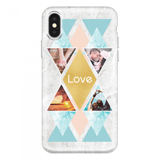 APPLE - iPhone X - Soft Clear Case - Triangle Love Photo