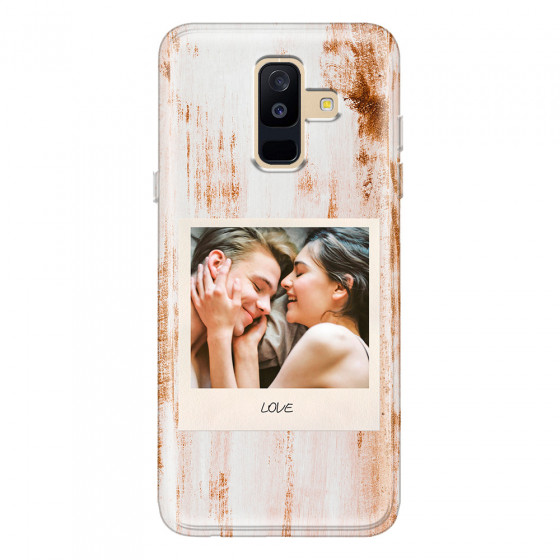SAMSUNG - Galaxy A6 Plus - Soft Clear Case - Wooden Polaroid