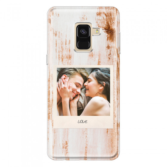 SAMSUNG - Galaxy A8 - Soft Clear Case - Wooden Polaroid