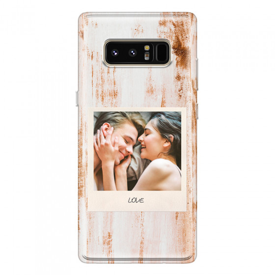 SAMSUNG - Galaxy Note 8 - Soft Clear Case - Wooden Polaroid