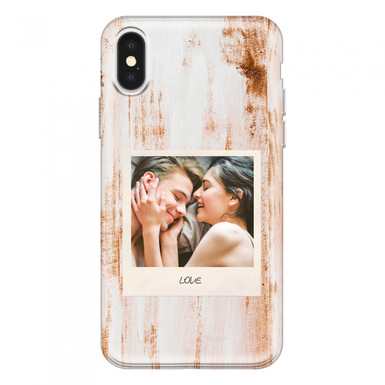 APPLE - iPhone X - Soft Clear Case - Wooden Polaroid