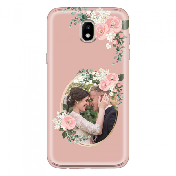 SAMSUNG - Galaxy J3 2017 - Soft Clear Case - Pink Floral Mirror Photo