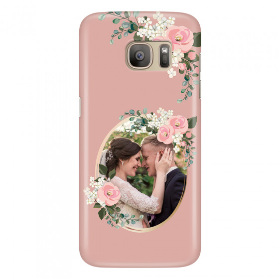 SAMSUNG - Galaxy S7 - 3D Snap Case - Pink Floral Mirror Photo