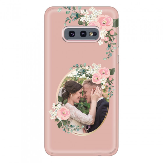 SAMSUNG - Galaxy S10e - Soft Clear Case - Pink Floral Mirror Photo