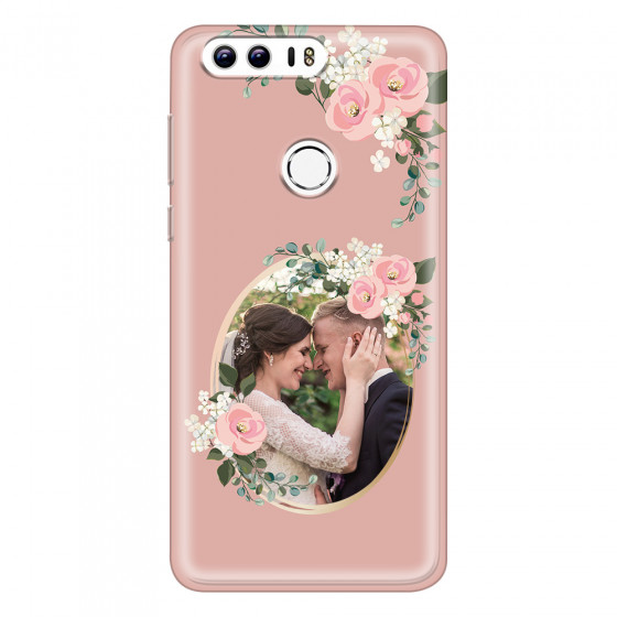 HONOR - Honor 8 - Soft Clear Case - Pink Floral Mirror Photo