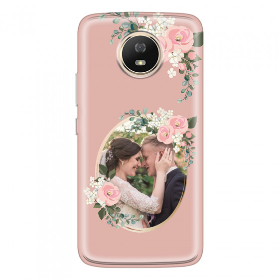 MOTOROLA by LENOVO - Moto G5s - Soft Clear Case - Pink Floral Mirror Photo