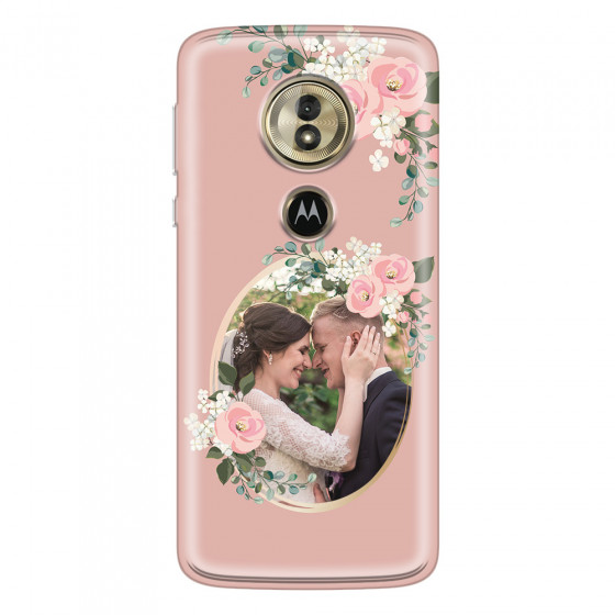 MOTOROLA by LENOVO - Moto G6 Play - Soft Clear Case - Pink Floral Mirror Photo