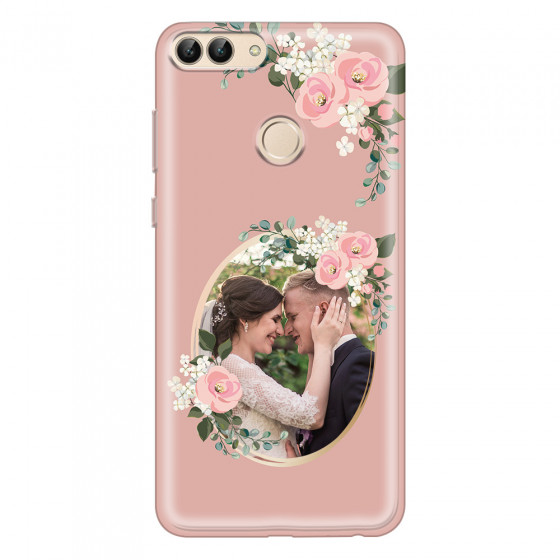 HUAWEI - P Smart 2018 - Soft Clear Case - Pink Floral Mirror Photo