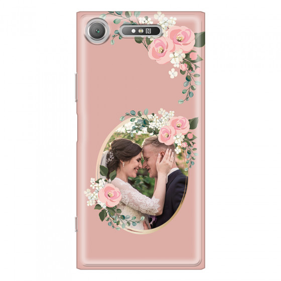 SONY - Sony XZ1 - Soft Clear Case - Pink Floral Mirror Photo