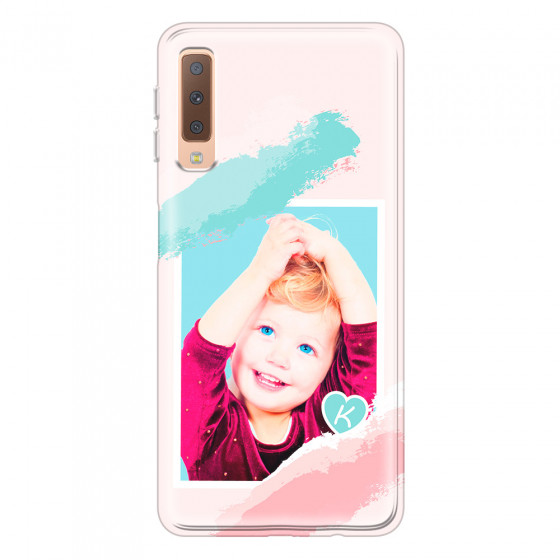 SAMSUNG - Galaxy A7 2018 - Soft Clear Case - Kids Initial Photo