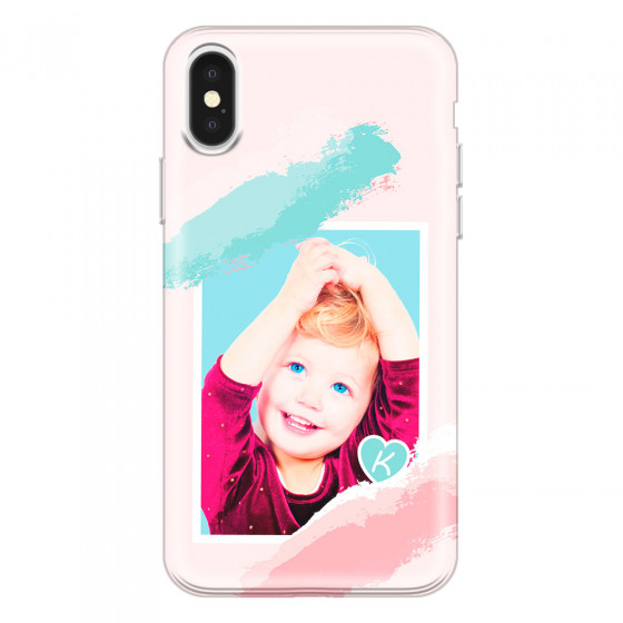 APPLE - iPhone X - Soft Clear Case - Kids Initial Photo