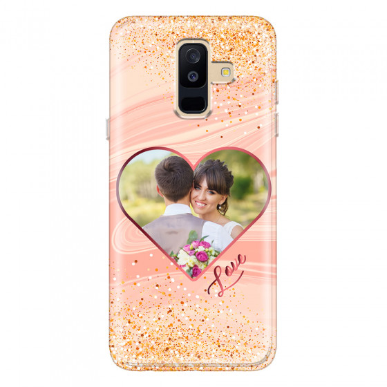 SAMSUNG - Galaxy A6 Plus - Soft Clear Case - Glitter Love Heart Photo