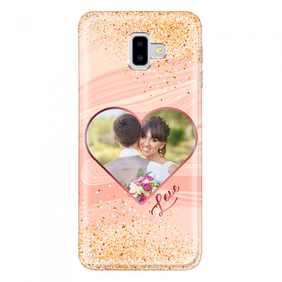 SAMSUNG - Galaxy J6 Plus - Soft Clear Case - Glitter Love Heart Photo