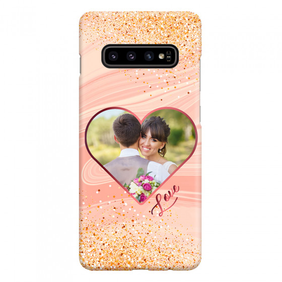 SAMSUNG - Galaxy S10 - 3D Snap Case - Glitter Love Heart Photo