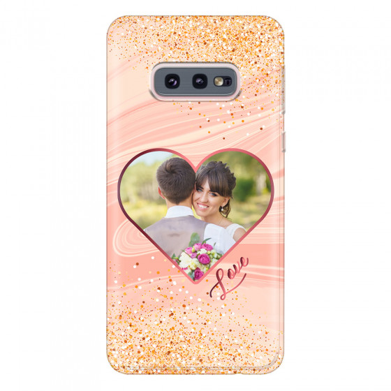 SAMSUNG - Galaxy S10e - Soft Clear Case - Glitter Love Heart Photo